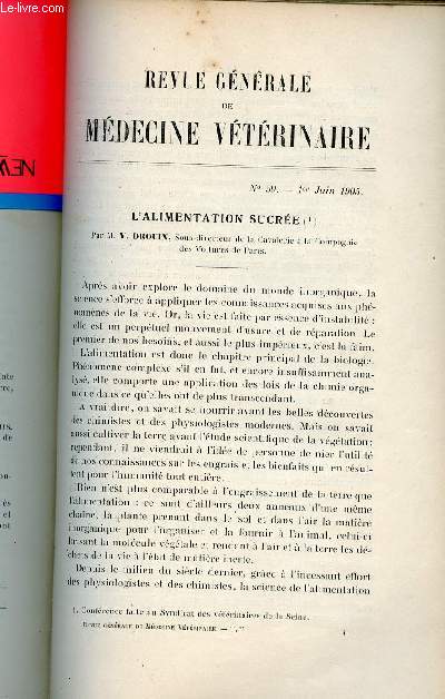 Revue gnrale de mdecine vtrinaire n59 1er juin 1905 - L'alimentation sucre par M.V.Drouin - la parure de la fourchette par M.Thary - traitement de la fluxion priodique.