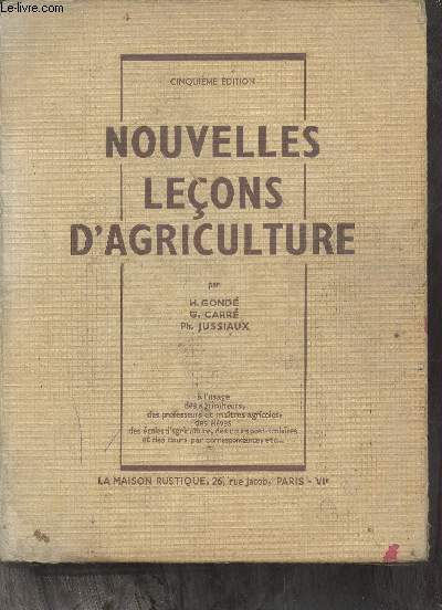 Nouvelles leons d'agriculture - 5e dition.