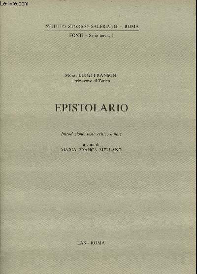 Epistolario - Istituto storica salesiano Roma fonti Serie terza I.