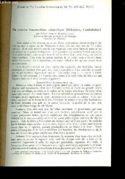 Un nouveau Soatochlora subarctique (Odonates Corduliidae) - Extrait de The Canadian Entomologist 86 1954.