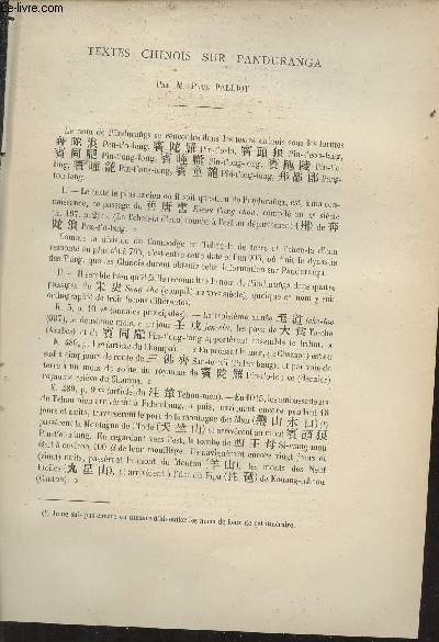 Textes chinois sur Panduranga - Extrait du Bulletin de l'Ecole Franaise d'Extrme-Orient 1903.