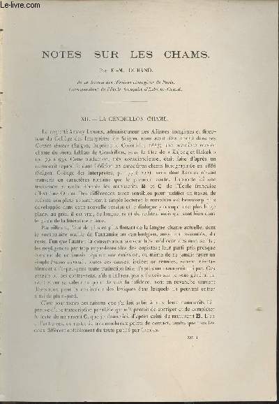 Notes sur les Chams - La Cendrillon Chame - Extrait du Bulletin de l'Ecole Franaise d'Extrme-Orient 1912.