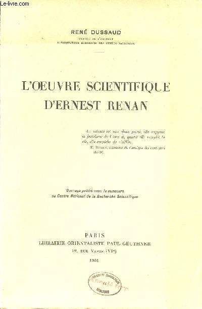L'oeuvre scientifique d'Ernest Renan.