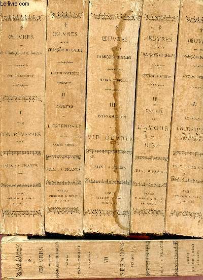 Oeuvres de Saint Franois de Sales vque de Genve et docteur de l'glise - Edition complte - En 18 volumes - Tomes 1  19 - MANQUE LE TOME 5.