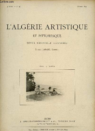 L'Algrie artistique et pittoresque n45 4e anne fvrier 1893 - L'art arabe  Alger la maison Mauresque.