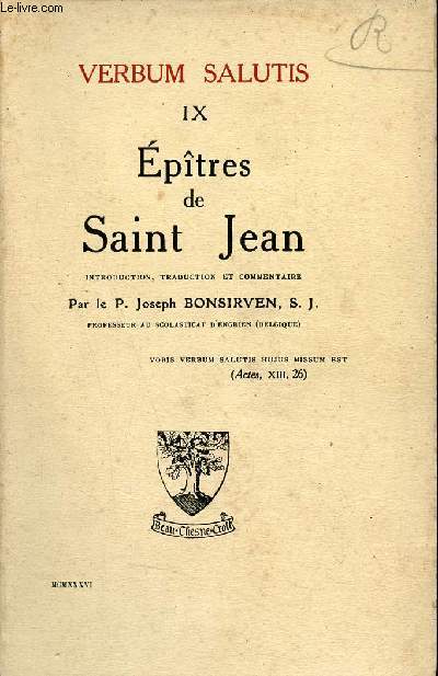 Eptres de Saint Jean - Verbum salutis IX.
