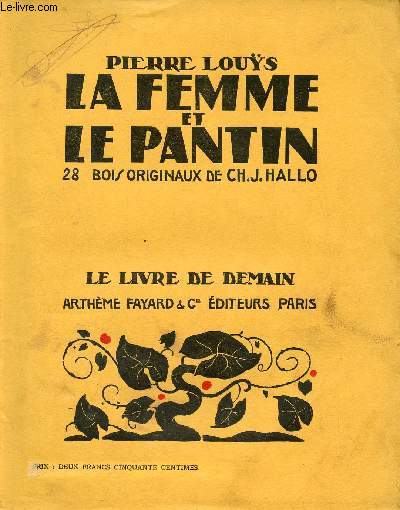 La femme et le pantin - Roman espagnol - Collection le livre de demain.
