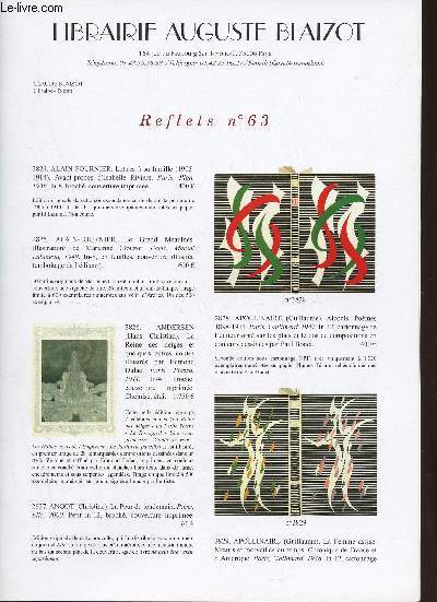 Catalogue Librairie Auguste Blaizot - Reflets n63.