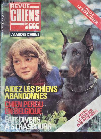 Revue chiens 2000 n25 septembre 1978 - Aidez les chiens abandonns - peut on soigner les chiens par l'acupuncture ? - la transparence des jugements - attention hybrides chien loup - halte au coup de chaleur en voiture etc.