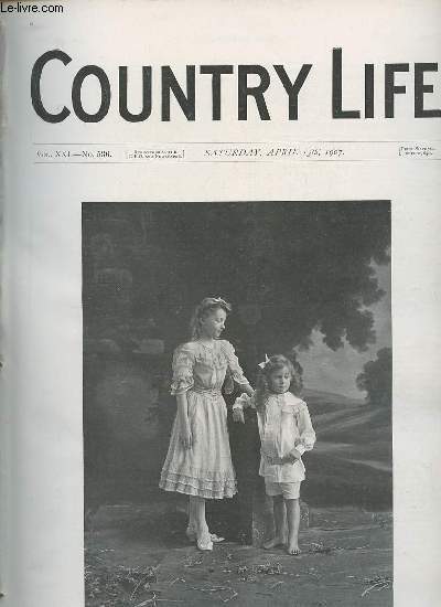 Country Life vol.XXI n536 saturday april 13th 1907 - Our portrait illustration the children of the countess of Abingdon - the preservation of fruit - country notes - the Violonist - capturing the crocodile (illustrated) - a book of the week etc.