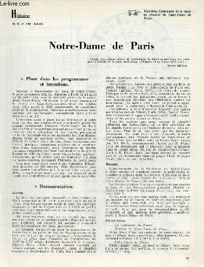 Notre-Dame de Paris - Histoire documents pour la classe n136 6-6-63.
