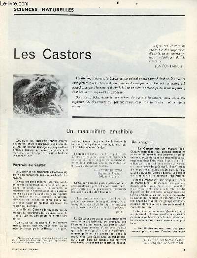 Les Castors - Sciences naturelles documents pour la classe n190 24-4-66.