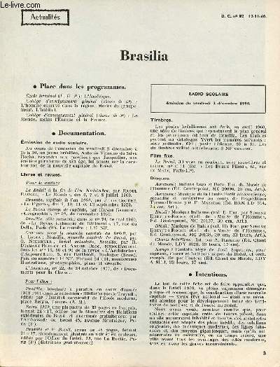 Brasilia - Actualits documents pour la classe n82 12-11-60.