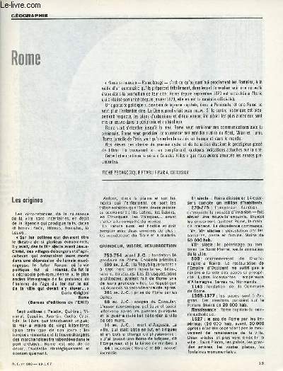 Rome - Gographie documents pour la classe n203 19-67.