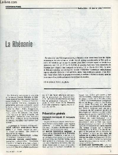 La Rhnanie - Gographie documents pour la classe n202 5-1-67.