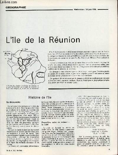 L'le de la Runion - Gographie documents pour la classe n192 26-5-66.