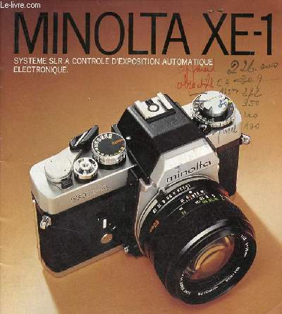Minolta XE-1 systeme SLR a controle d'exposition automatique electronique.