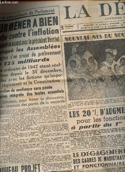 La Dpche du Midi n36 2e anne samedi 3 janvier 1948 - Nouveau jeu constitutionnel - pour mener a bien la lutte contre l'inflation - le nouveau projet de prlvement - les 20% d'augmentation pour les fonctionnaires  partir du 1er janvier etc.