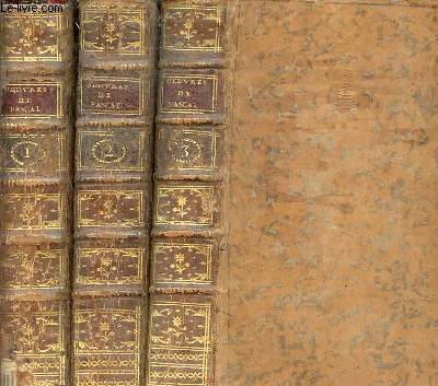 Oeuvres de Blaise Pascal - En 3 tomes - Tomes 1 + 2 + 3.