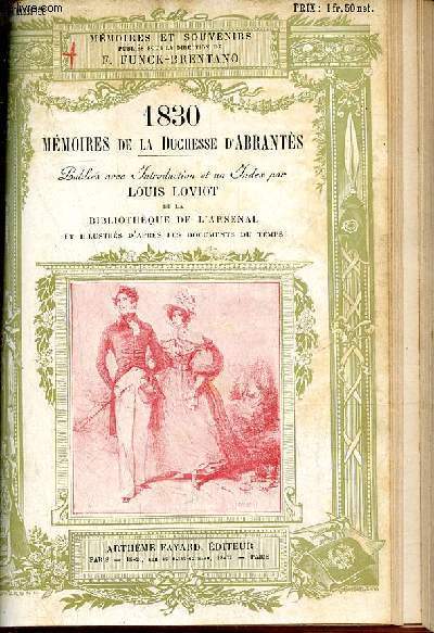 1830 mmoires de la Duchesse d'Abrants - Collection mmoires et souvenirs.