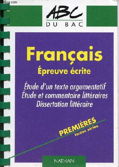 ABC du bac - Franais preuve crite - Premires toutes sries.