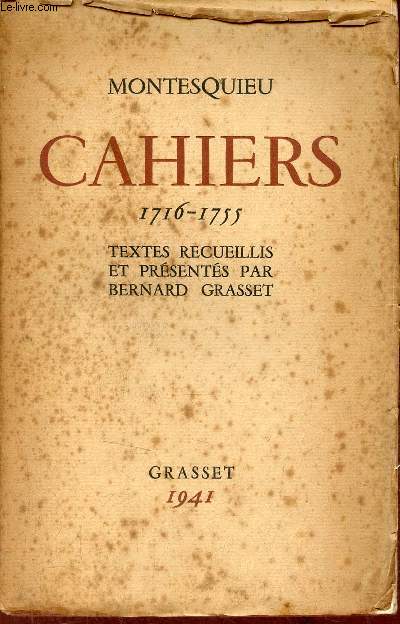 Cahiers 1716-1755.