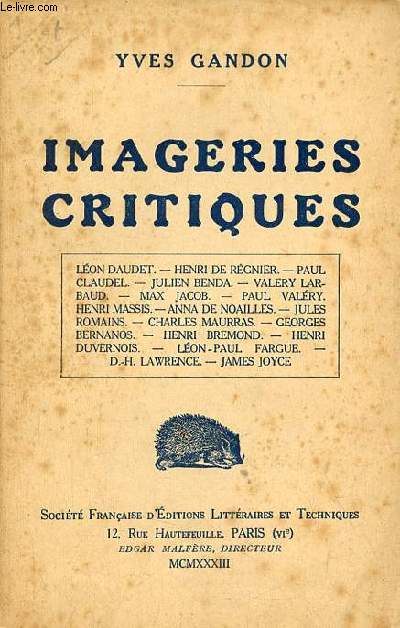Imageries critiques - Collection Bibliothque du Hrisson.
