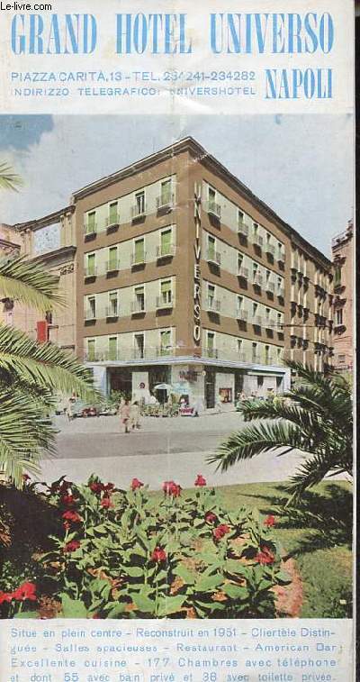 Plaquette Grand hotel universo Napoli.