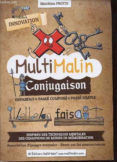 Livre Multi Malin conjugaison imparfait, pass compos, pass simple.