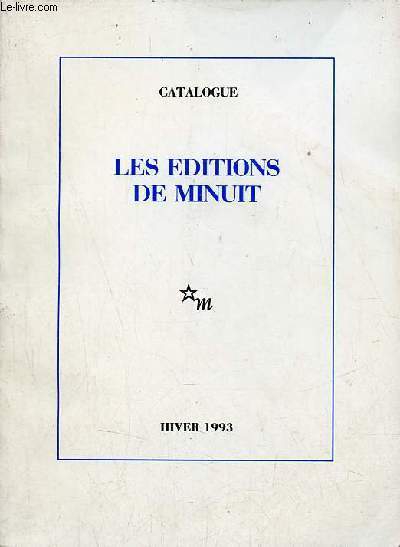 Catalogue les ditions de minuit hiver 1993.