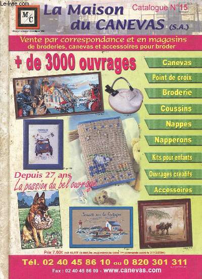 Catalogue n15 de la Maison du Canevas.