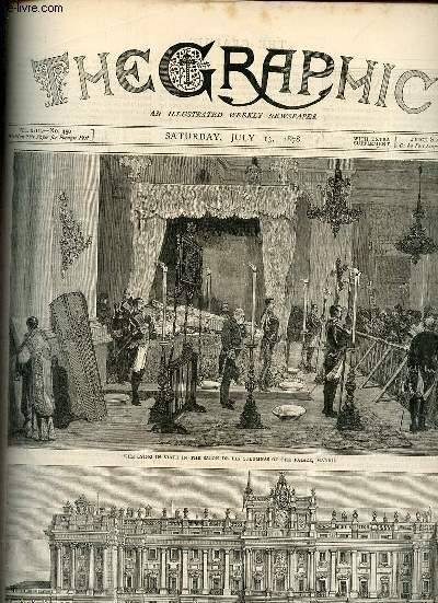 The Graphic an illustrated weekly newspaper vol.XVIII n450 saturday july 13 1878 - The death of the queen of Spain - the royal visit to nottingham - M.Bogidar Petrovich - M.Ristics - the caledonian ball-dancing the reel o' tulloch etc.