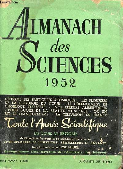 Almanach des sciences 1952.
