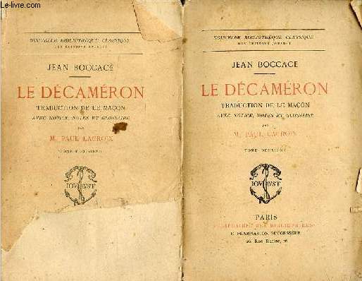 Le dcamron - en deux tomes - tomes 2 + 3 - Collection nouvelle bibliothque classique.