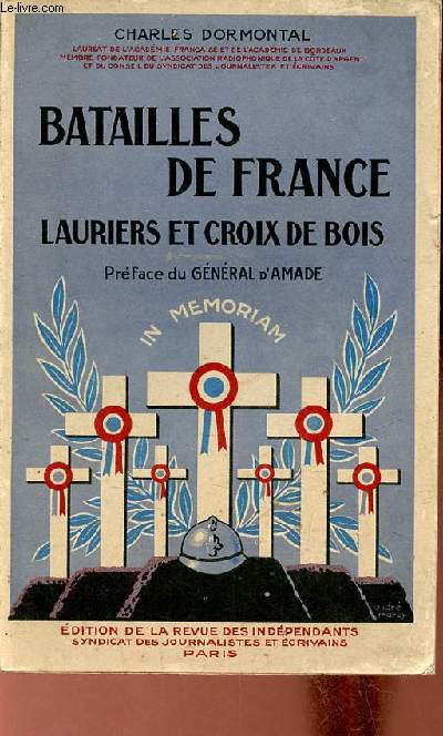 Batailles de France lauriers et croix de bois.