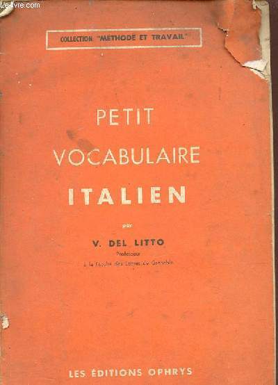 Petit vocabulaire italien - Collection mthode et travail.