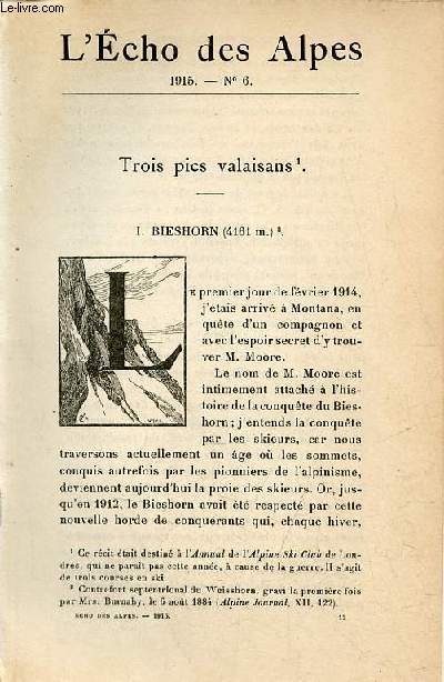 L'Echo des alpes n6 1915 -
