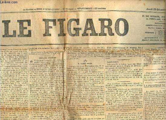 Le Figaro n357 3e srie 43e anne jeudi 23 dcembre 1897 - Le premier vol de l'aigle -  travers Paris - M.ALbert Vandal - la Princesse de Hohenlohe - autour de l'affaire Mathieu Dreyfus-Esterhazy - nouvelles  la main - le procs de Panama etc.