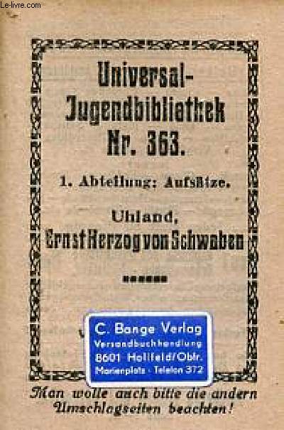 Ernst Herzog von Schwaben - Universal-Jugendbibliothek nr.363.