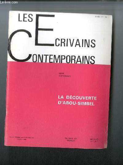Les crivains contemporains Srie historique n 199 - La dcouverte d'Abou-Simbel par Louis A. Christophe