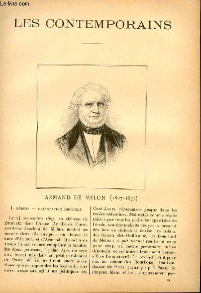 Armand de Melun (1807-1877). LES CONTEMPORAINS N69