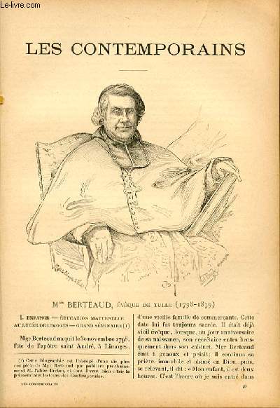 Mgr Berteaud, vque de Tulle (1798-1879).LES CONTEMPORAINS N95
