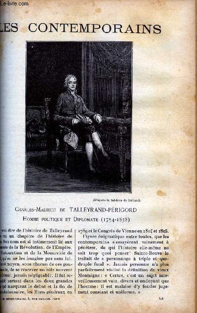 Charles-Maurice de Talleyrand Prigord, homme politique et diplomate (1754-1838). LES CONTEMPORAINS N 815