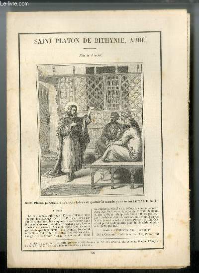 Vies des Saints n 790 - Saint Platon de Bithynie, abb - fte le 4 avril
