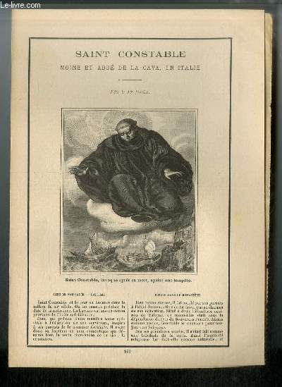 Vies des Saints n 990 - Saint Constable, moine et abb de la Cava, en Italie - fte le 17 fvrier