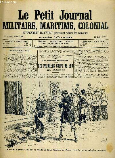 Les miettes de l'histoire - Les premiers coups de feu en Alsace illustr d'une gravure.