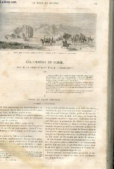 Le tour du monde - nouveau journal des voyages - livraison n138 - Les chasses en Perse par le commandant Emile Duhousset (1860).