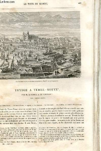 Le tour du monde - nouveau journal des voyages - livraison n182 - Voyage  Terre neuve par le comte A. de Gobineau (1860).