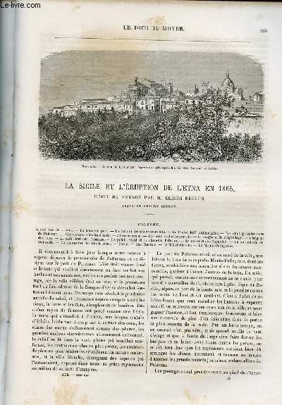 Le tour du monde - nouveau journal des voyages - livraison n336,337,338 et 339 - La Sicile et l'ruption de l'Etna en 1865, rcit de voyage par Elise Reclus.