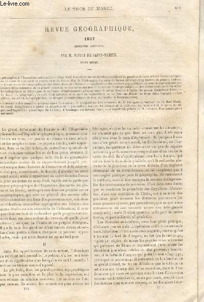 Le tour du monde - nouveau journal des voyages - Revue gographique 1867 (second semestre) par Vivien de Saitn Martin.